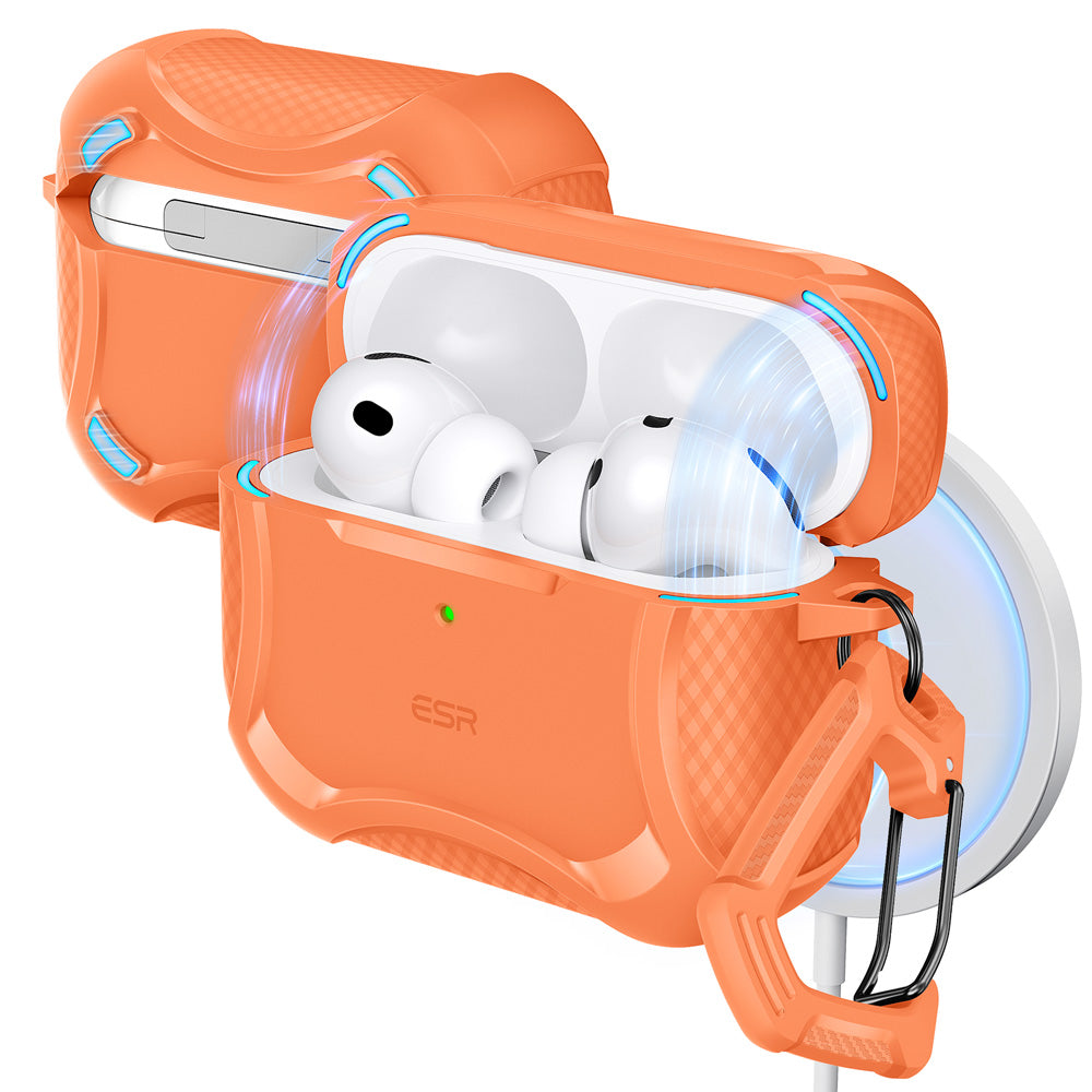 AirPods (第3世代) オレンジケース付き　pro3 Orange Tough AirPods Pro 3 Charging Case Cover with Keychain | ESR