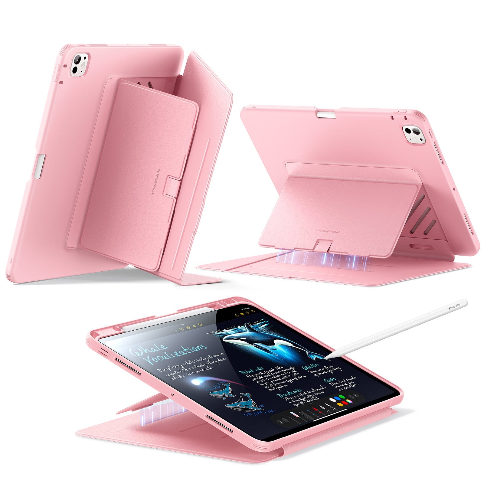 iPad Pro 13" (2024) Flip Magnetic Case with Pencil Holder - Pink  Product type