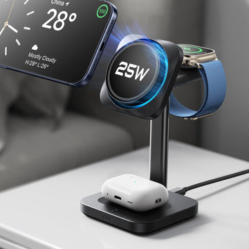 CryoBoost 3-in-1 Magnetic Charging Station (25W, Qi2.2) - JP Plug–Black Product type
