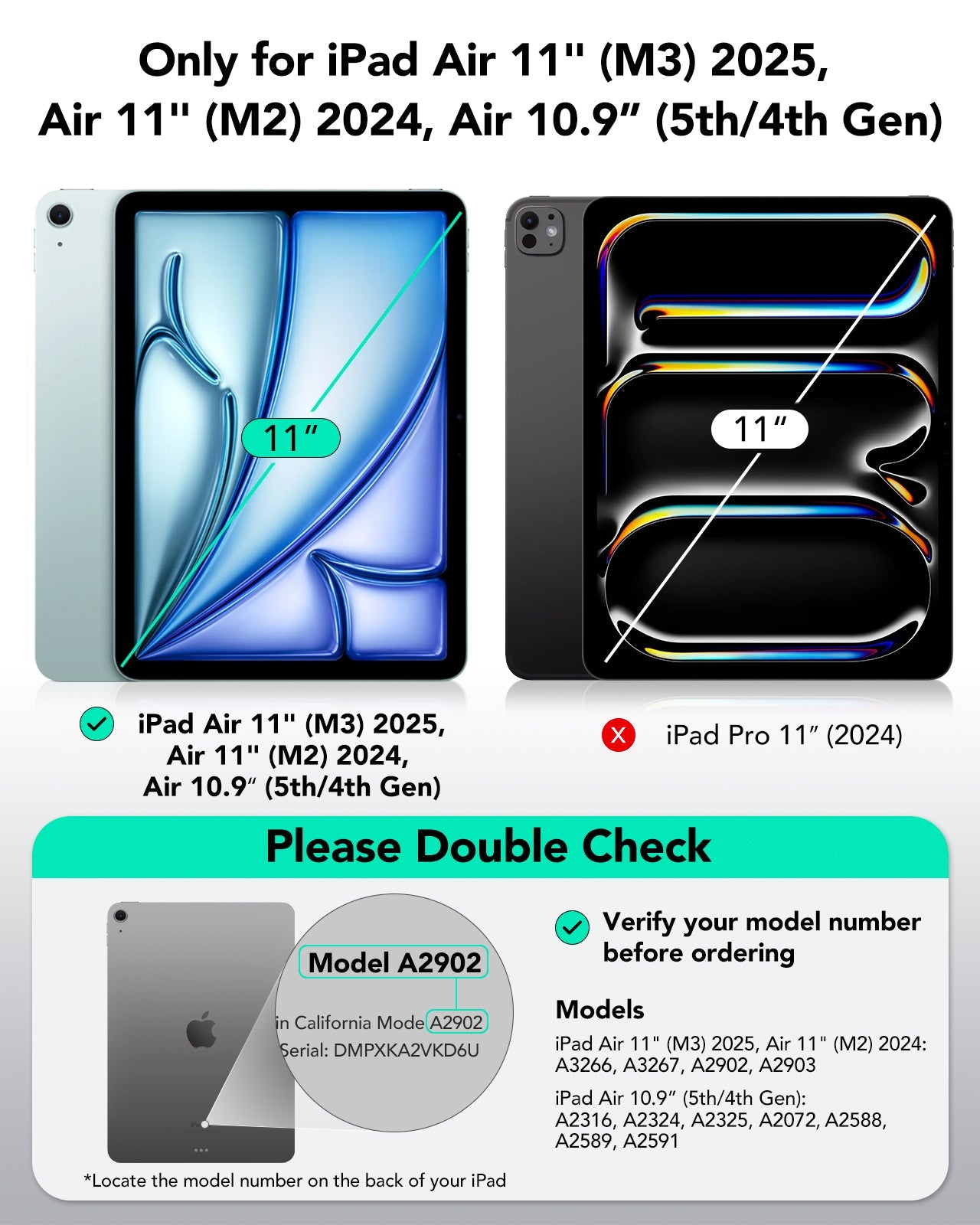 iPad Air 11" (2024), Air 10.9" (5th/4th Gen) Flip Magnetic Case with Pencil Holder - Black Product type