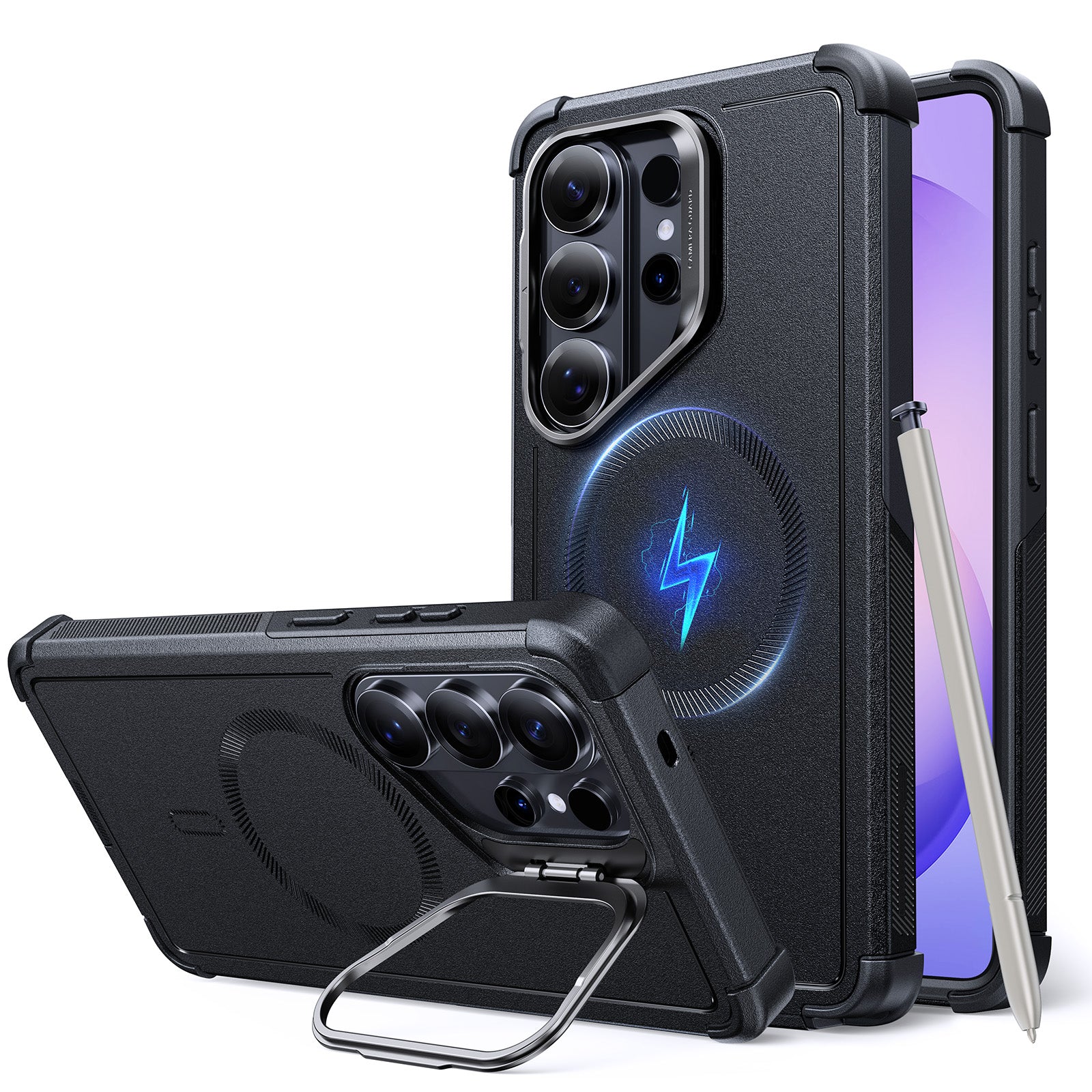 ブラック Galaxy S26 Ultra 超耐衝撃MagSafeスタンド付きケース｜ESR Cyber