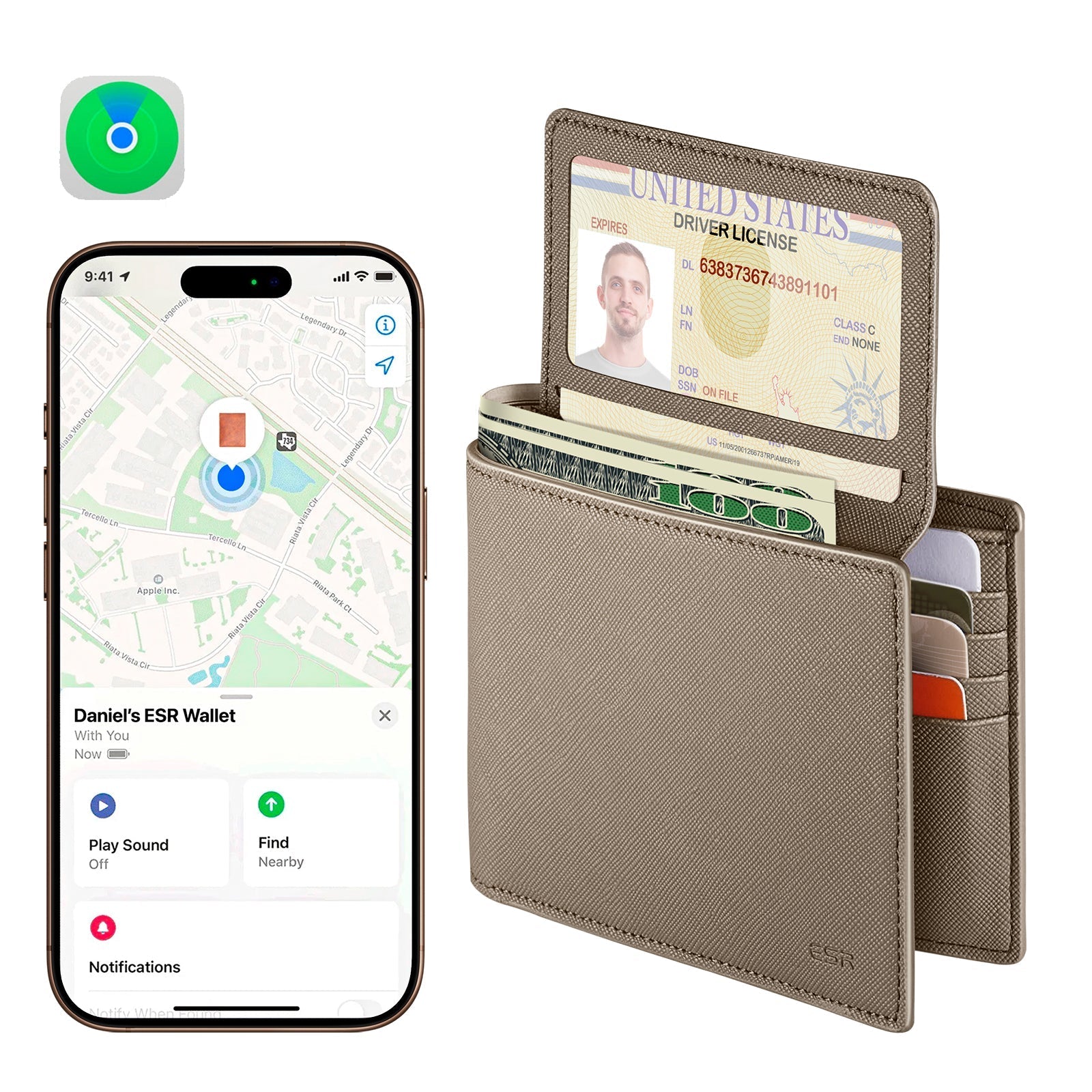 Geo Wallet with Find My - Elephant Gray ESR ESR