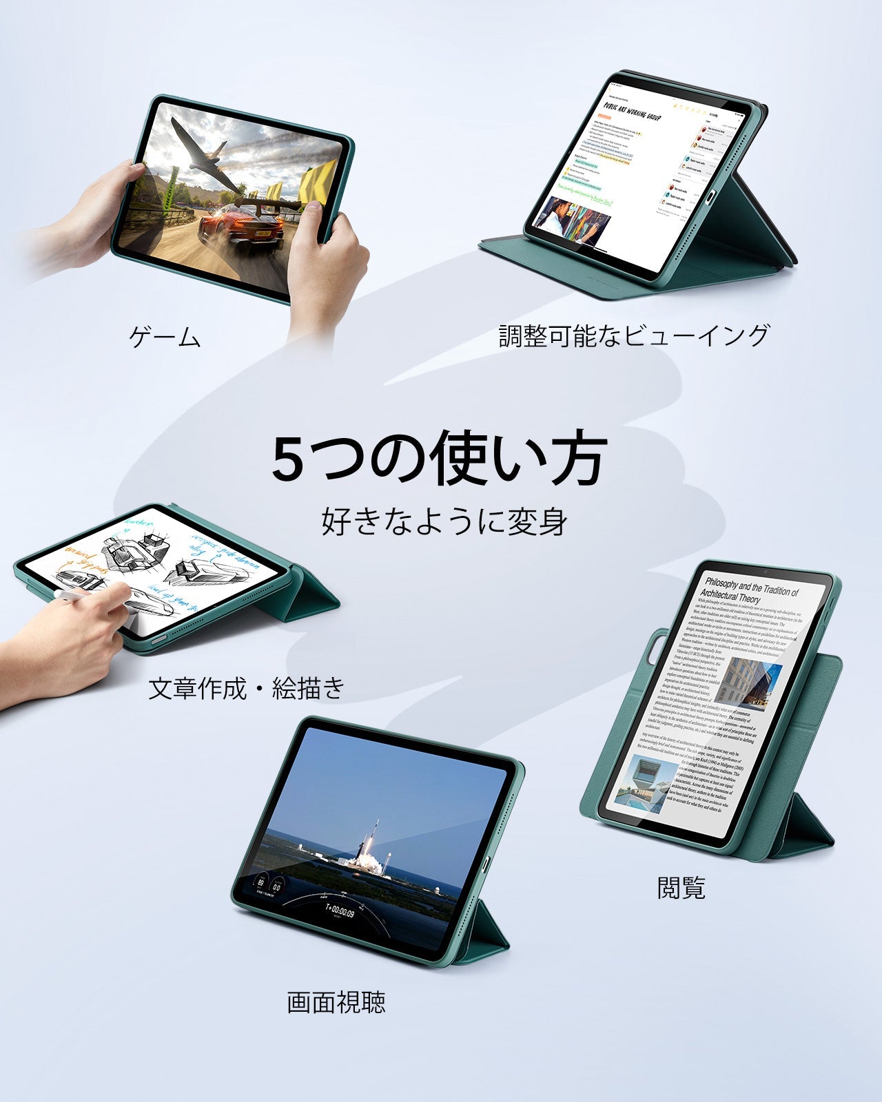 iPad Air 11ʺ (2024), Air 10.9ʺ (5th/4th Gen) Rebound Hybrid Case 360 - Forest Green Product type