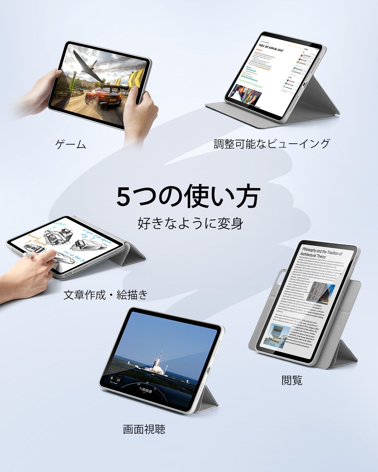 iPad Air 11ʺ (2024), Air 10.9ʺ (5th/4th Gen) Rebound Hybrid Case 360 - Grey Product type