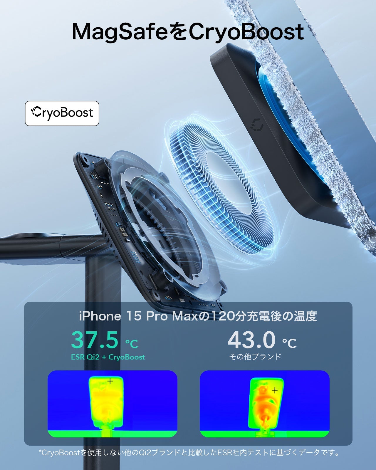 Qi2 3-in-1 Wireless Charging Station with CryoBoost (HaloLock) - Black - JP Plug  Product type
