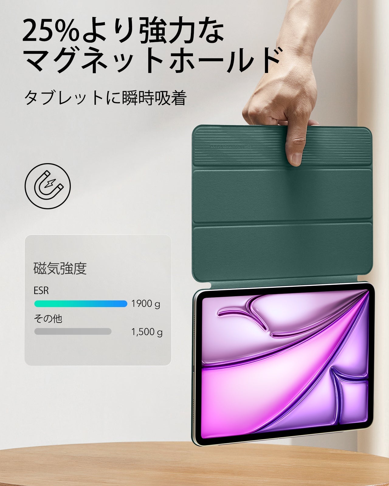 iPad Air 13" (2025) Rebound Magnetic Case - Green Product type