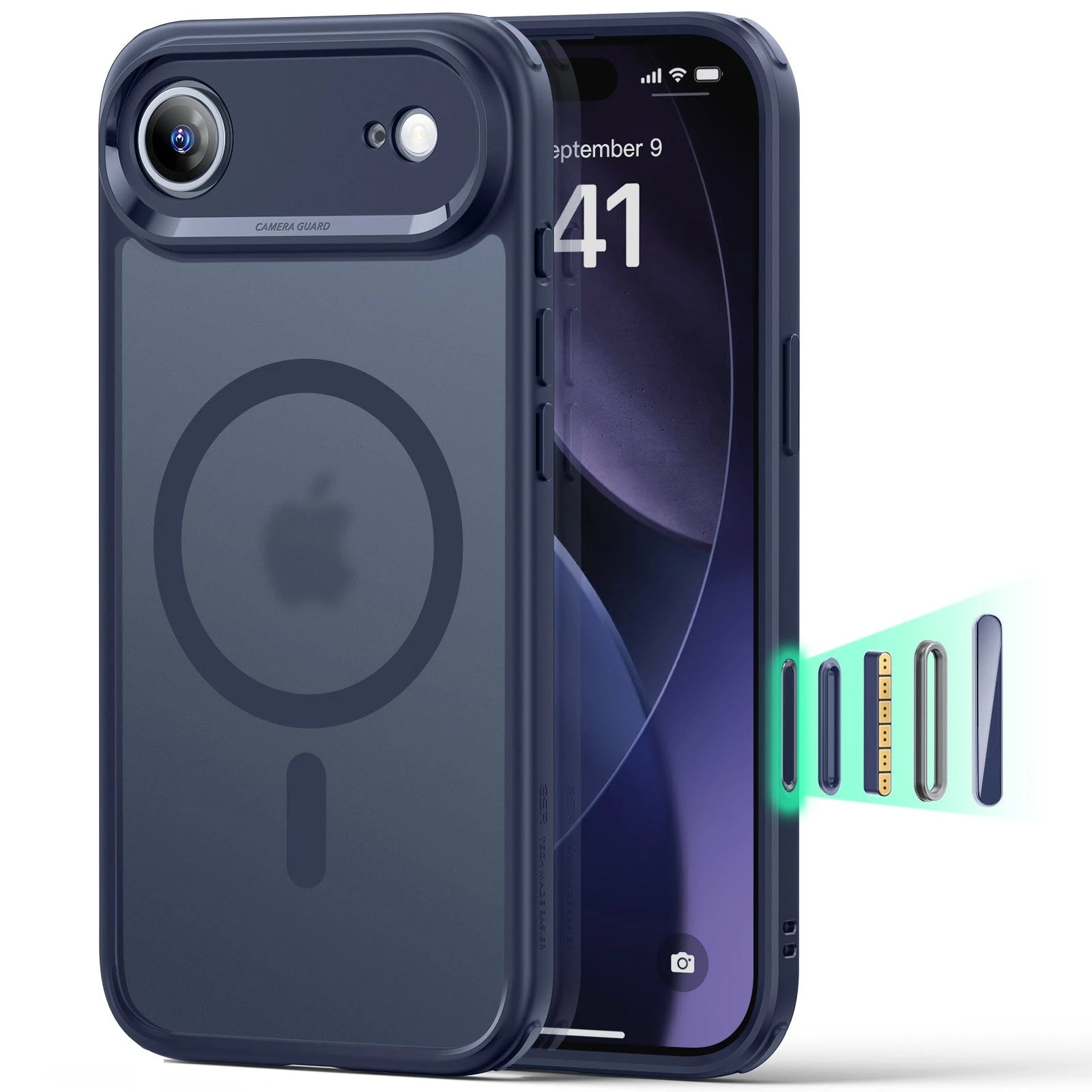 iPhone 17 Air Magsafe Case with Camera Control Frosted Blue