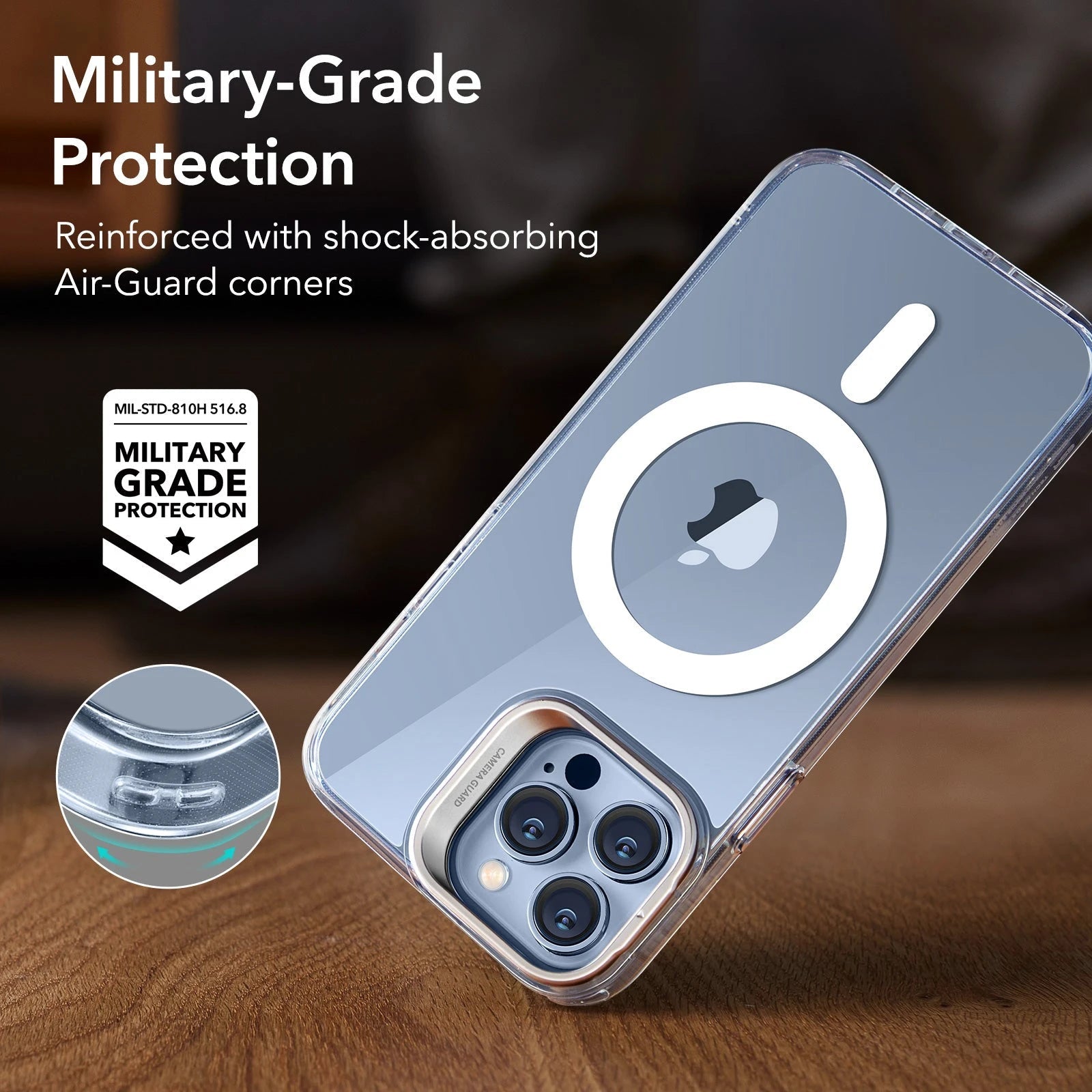 iPhone 13 Pro Max Classic Hybrid Case with Stash Stand (HaloLock) - Clear ESR ESR