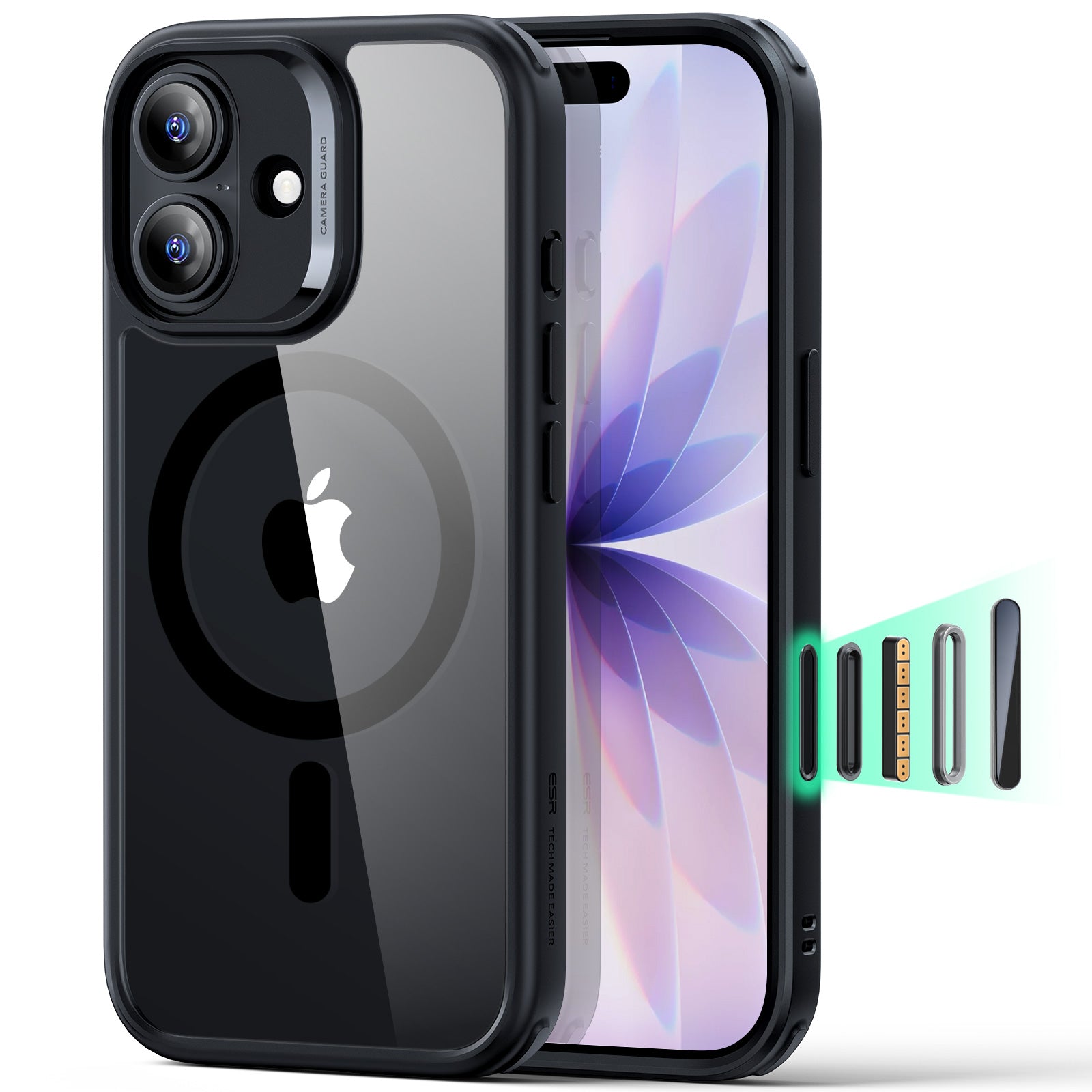 iPhone 17 Classic Hybrid Magnetic Case (Camera Control) - Clear Black  Product type