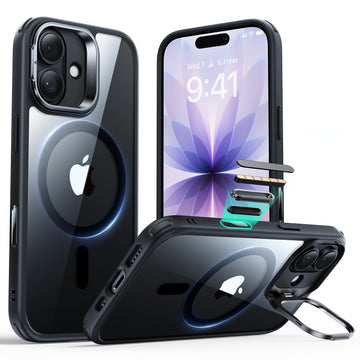 iPhone 17 Classic Hybrid Magnetic Case (Camera Control, Stash Stand) - Clear Black  Product type