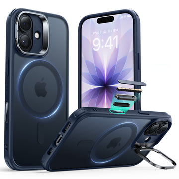 iPhone 17 Classic Hybrid Magnetic Case (Camera Control, Stash Stand) - Frosted Blue  Product type