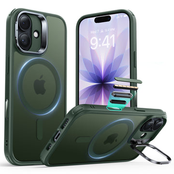 iPhone 17 Classic Hybrid Magnetic Case (Camera Control, Stash Stand) - Frosted Green  Product type