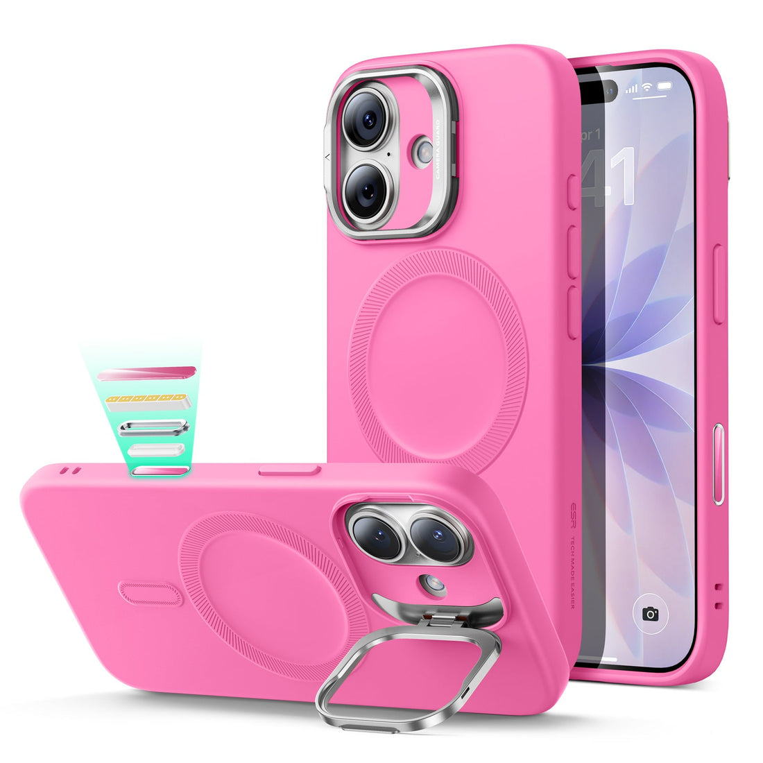 iPhone 17 Cloud Soft Magnetic Case (Camera Control, Stash Stand) - Rosy Pink  Product type
