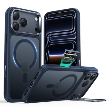 iPhone 17 Pro Max Classic Hybrid Magnetic Case (Camera Control, Stash Stand) - Frosted Blue  Product type