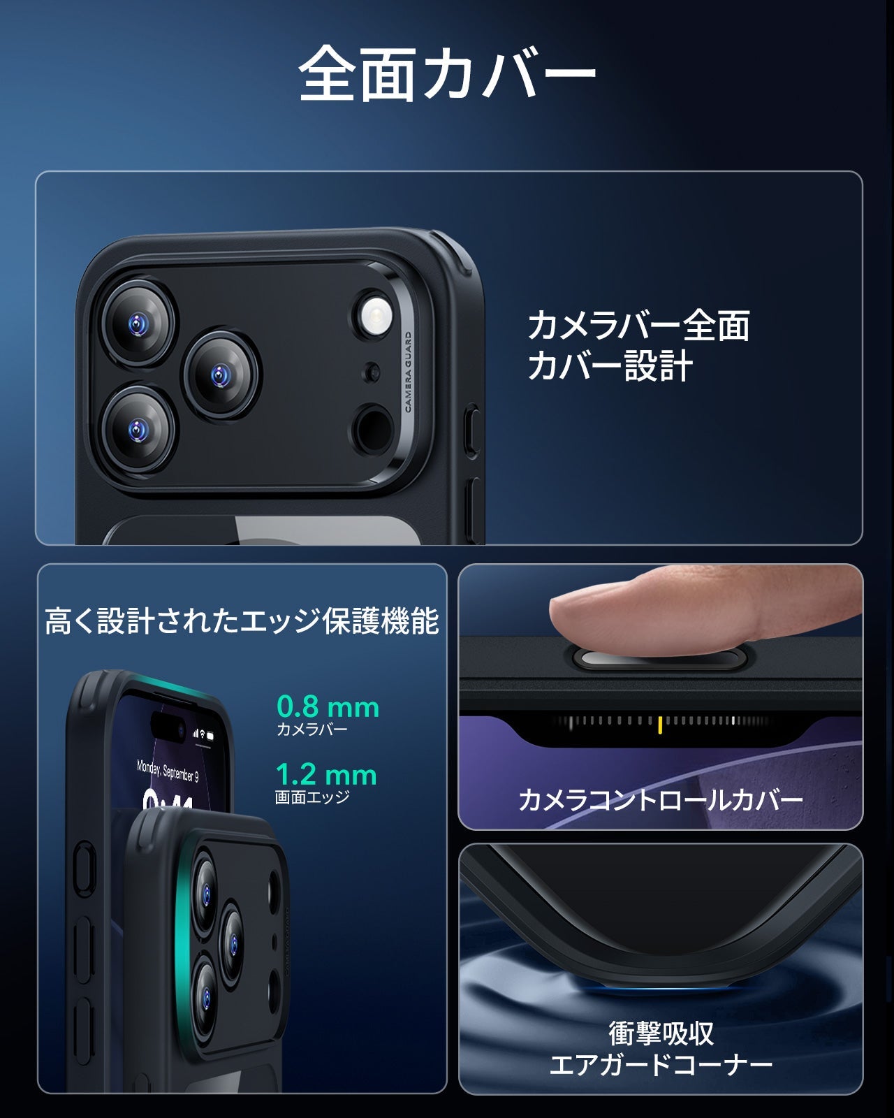 iPhone 17 Pro Max Classic Hybrid Magnetic Case (Camera Control) - Clear Black Product type