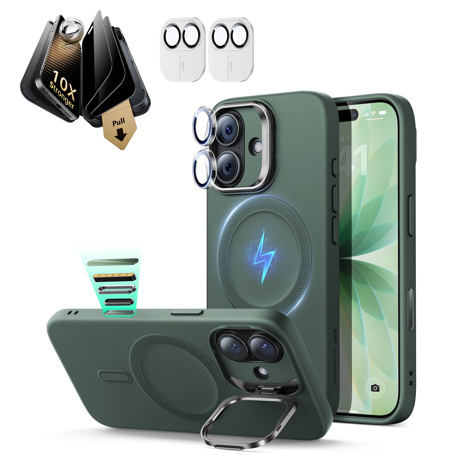 iPhone 17 覗き見防止 Corning™製スクリーン保護フィルム&シリコン