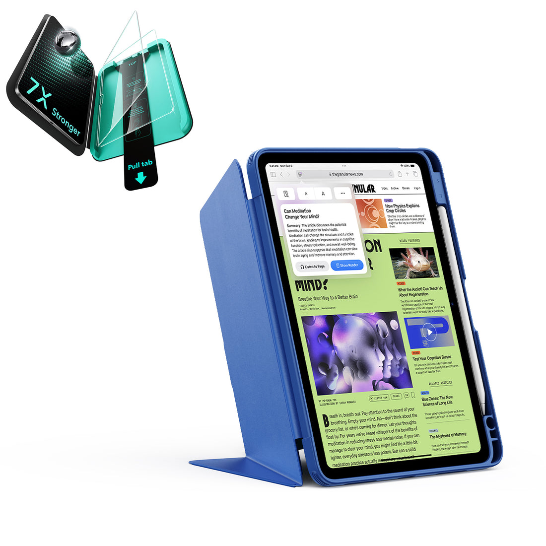 iPad Air 11" (M4) 2026 Bundle Flip Magnetic Case with Pencil Holder & Armorite® Protection - Navy Blue  Product type