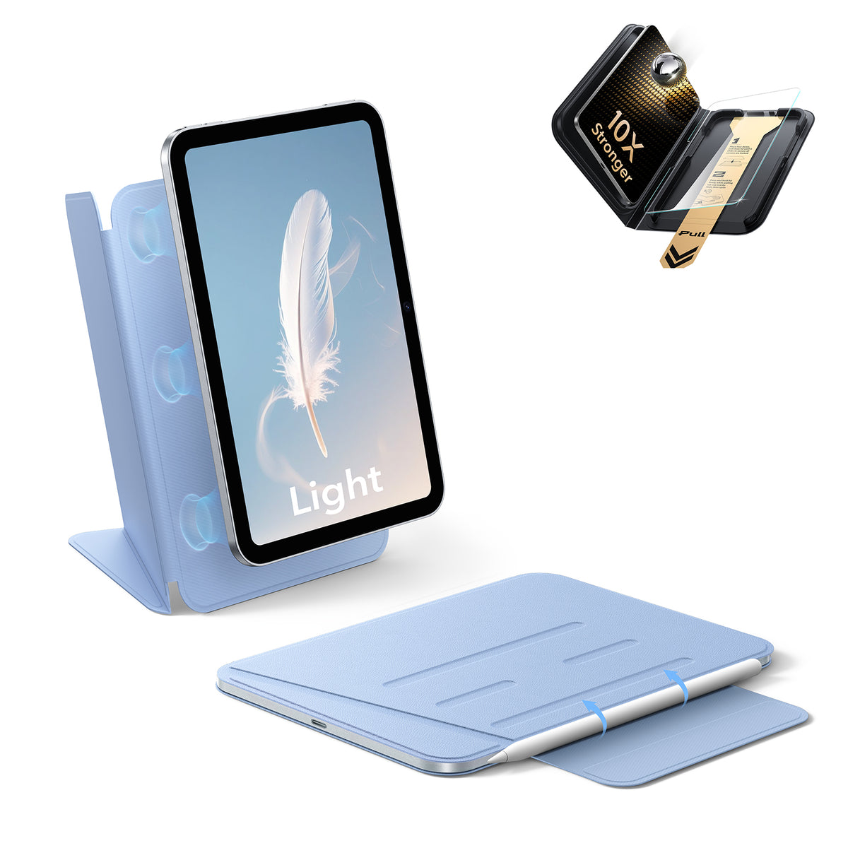 iPad mini (A19 Pro)用 AirStance マグネットケース プレミアム保護セット - スカイブルー  Product type