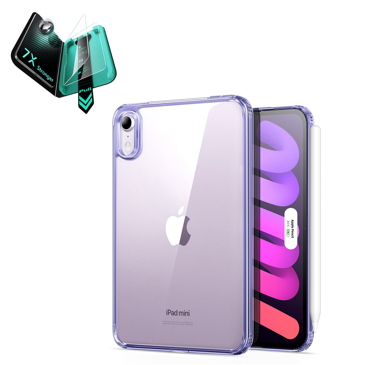 iPad mini (A19 Pro)用 Classic ハイブリッドバック保護セット - クリアパープル  Product type