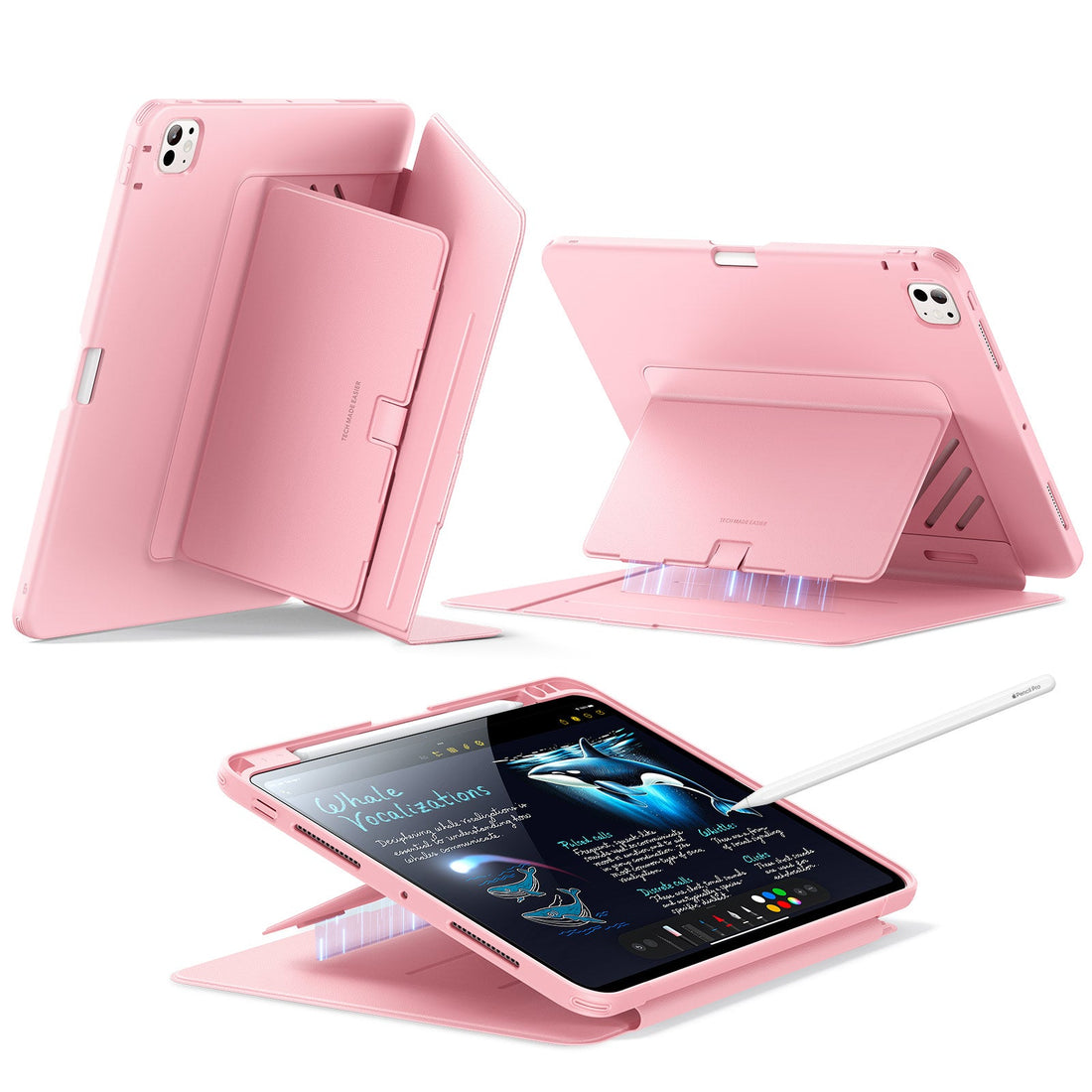 iPad Pro 11" (2024) Flip Magnetic Case with Pencil Holder - Pink  Product type