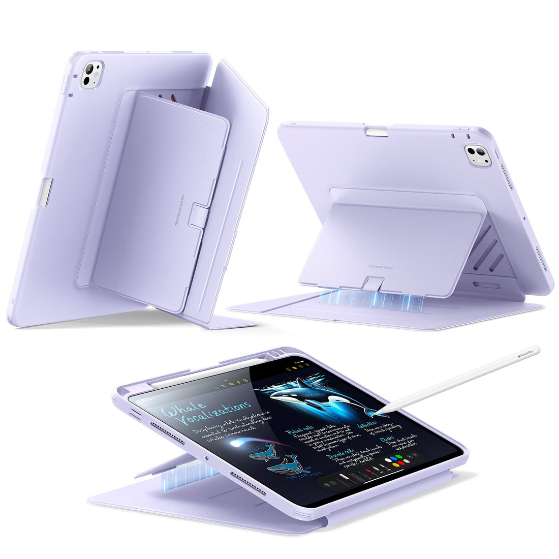 iPad Pro 11" (2024) Flip Magnetic Case with Pencil Holder - Purple  Product type