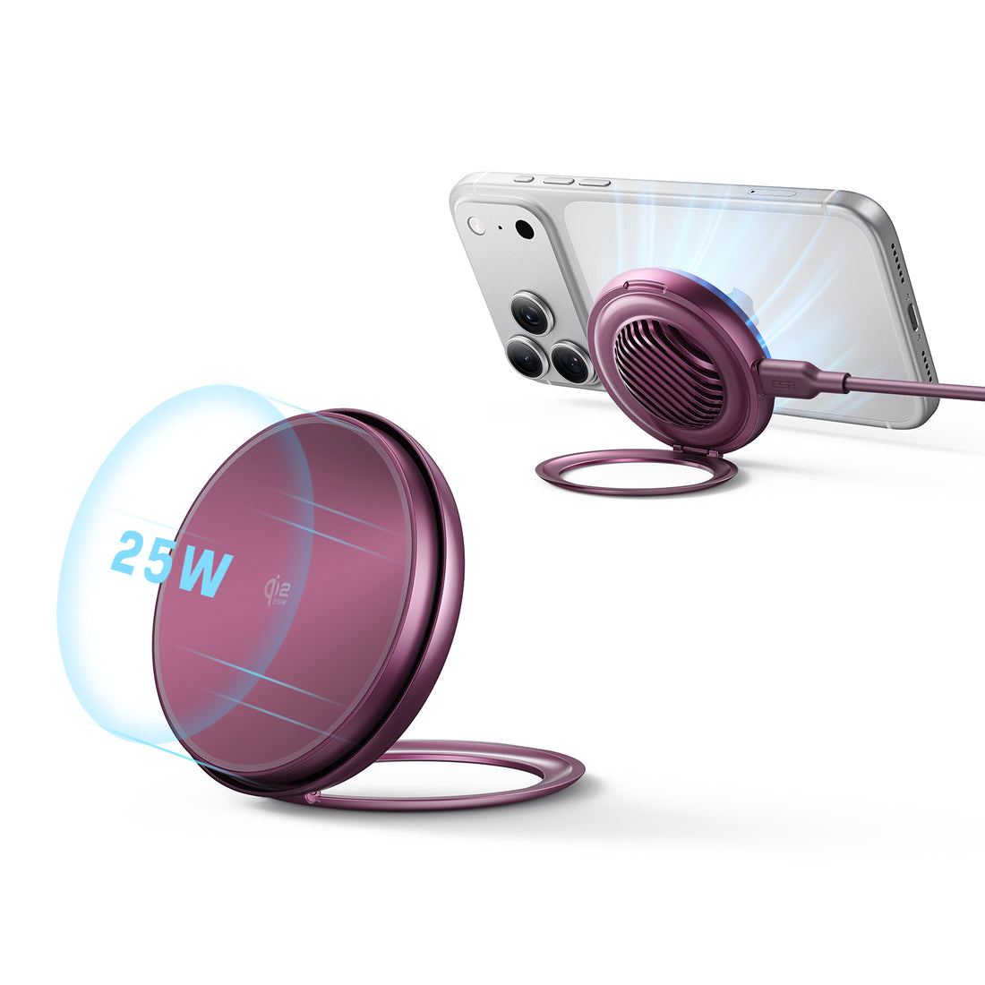 Cyclone 25W マグネット充電パッド CryoBoost冷却ファン搭載 バーガンディ 1 枚入り  Product type