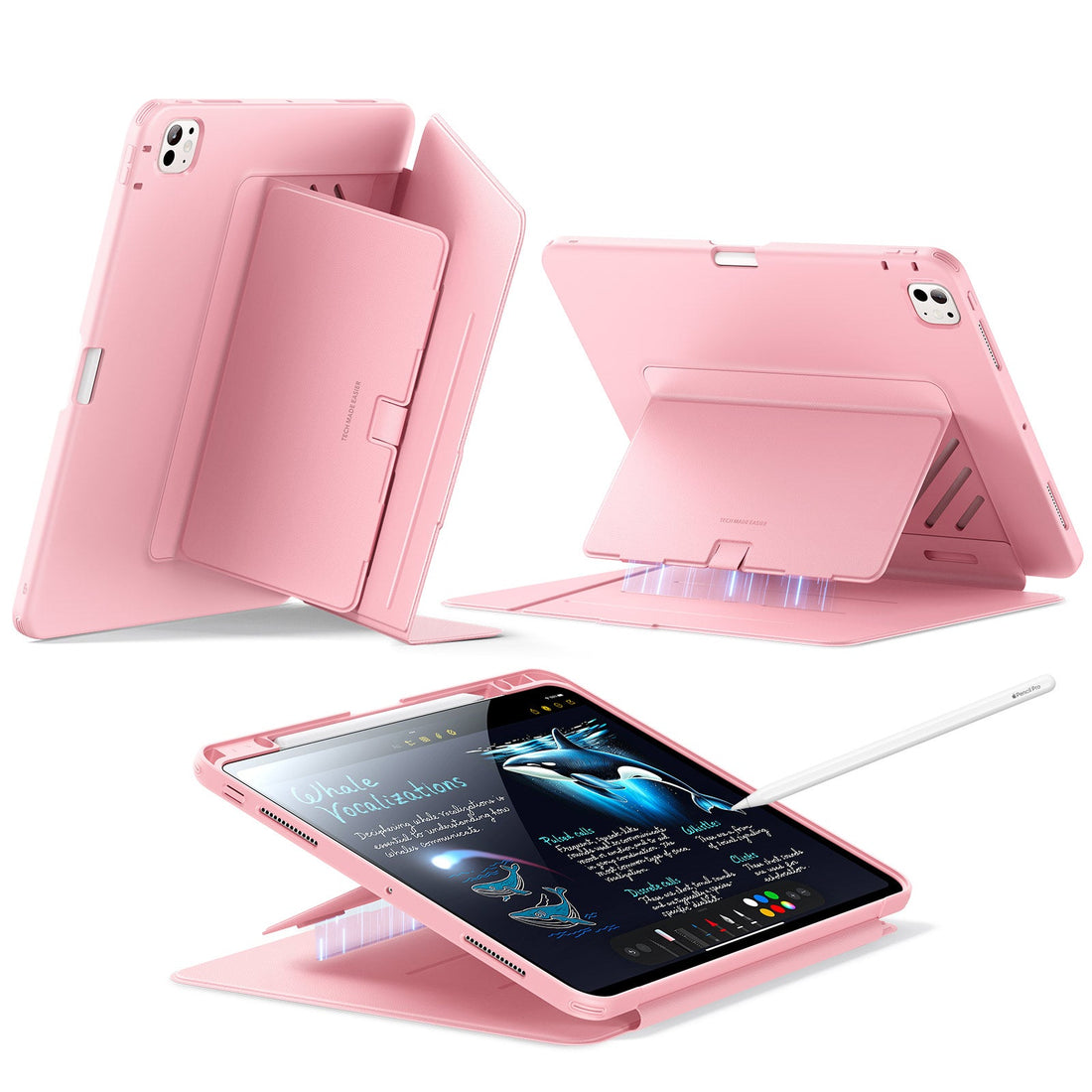 iPad Pro 13" (2024) Flip Magnetic Case with Pencil Holder - Pink  Product type