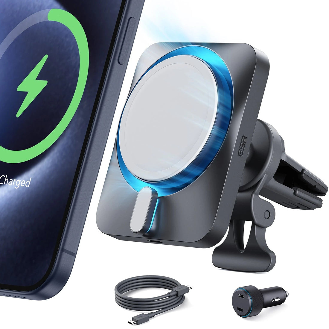 15W Car Charger with MagSafe + CryoBoost - Cool Grey  Product type