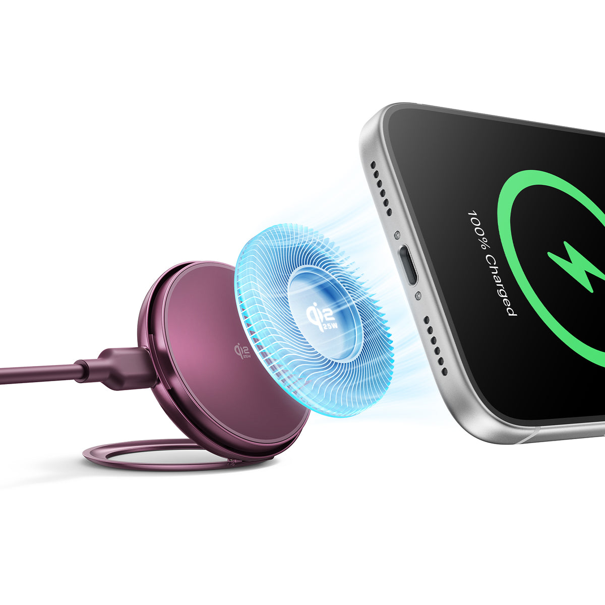 Cyclone 25W マグネット充電パッド CryoBoost冷却ファン搭載 バーガンディ 1 枚入り  Product type