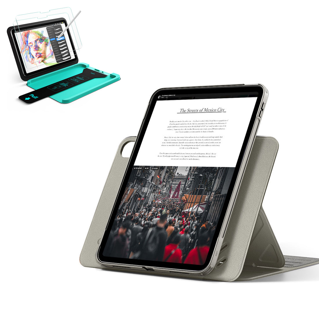 iPad 11" (A16) 2025 Bundle Shift Magnetic Case & Armorite® Paper-Feel Protection - Titanium  Product type