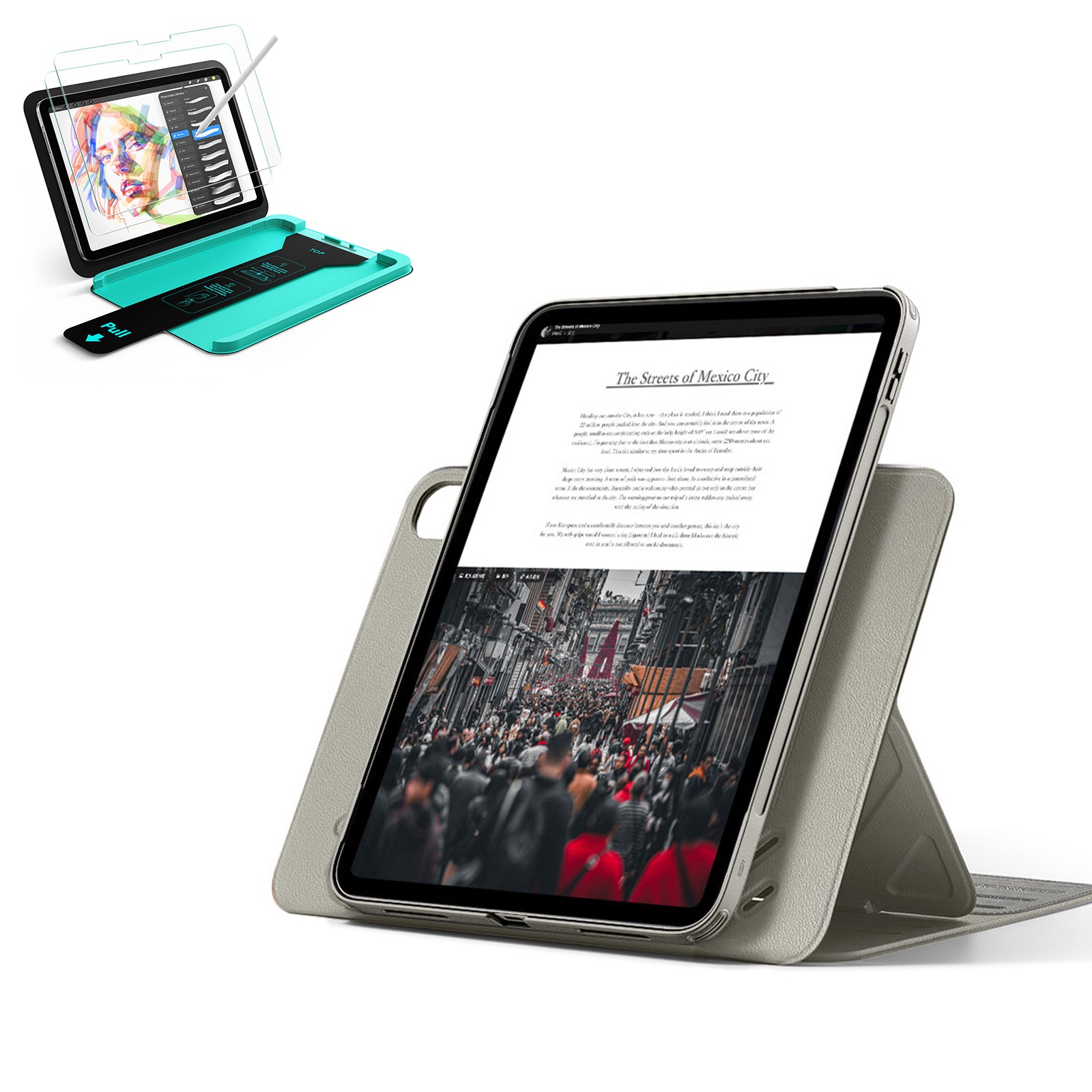 iPad 11" (A16) 2025 Bundle Shift Magnetic Case & Armorite® Paper-Feel Protection - Titanium  Product type