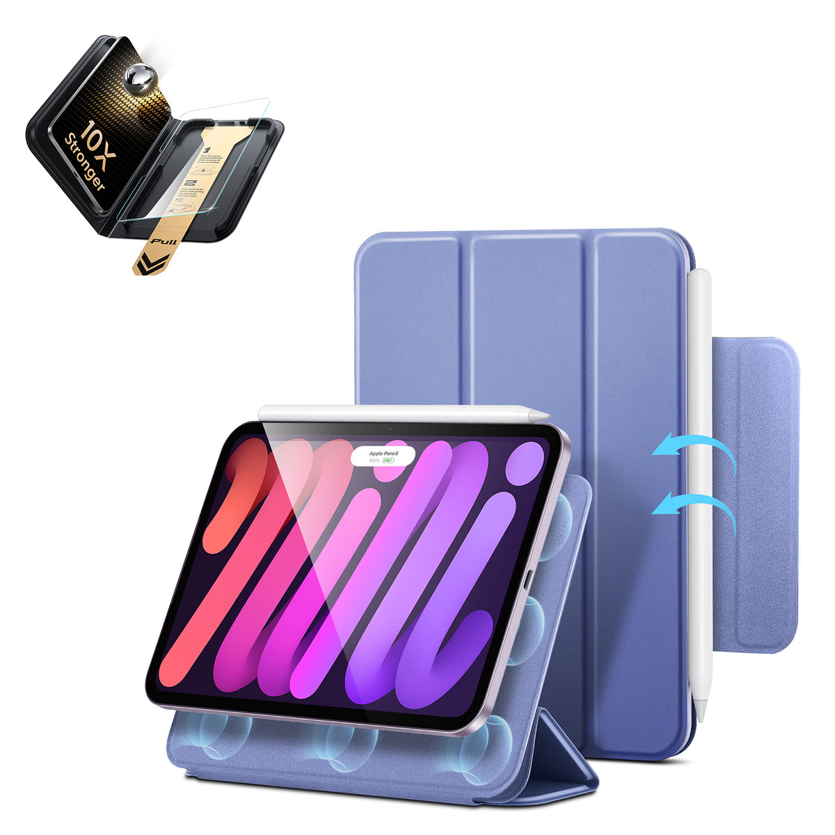 iPad mini (A19 Pro)用 Rebound マグネット究極保護セット - ラベンダー  Product type
