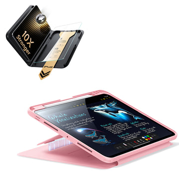 iPad Pro 11インチ(M5) 2025用 Flipマグネットケース（ペンホルダー付き）＆Armorite® Proガラス保護フィルム（UltraFitトレー付き）セット - ピンク  Product type