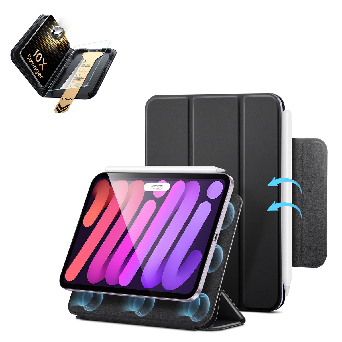 iPad mini (A19 Pro)用 Rebound マグネット究極保護セット - ブラック  Product type