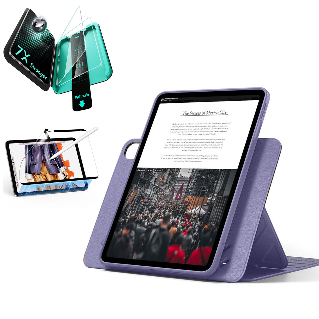 iPad Air 11" (M4) 2026 Bundle Shift Magnetic Case, Papel-Feel Magnetic & Armorite® Protection - Purple  Product type
