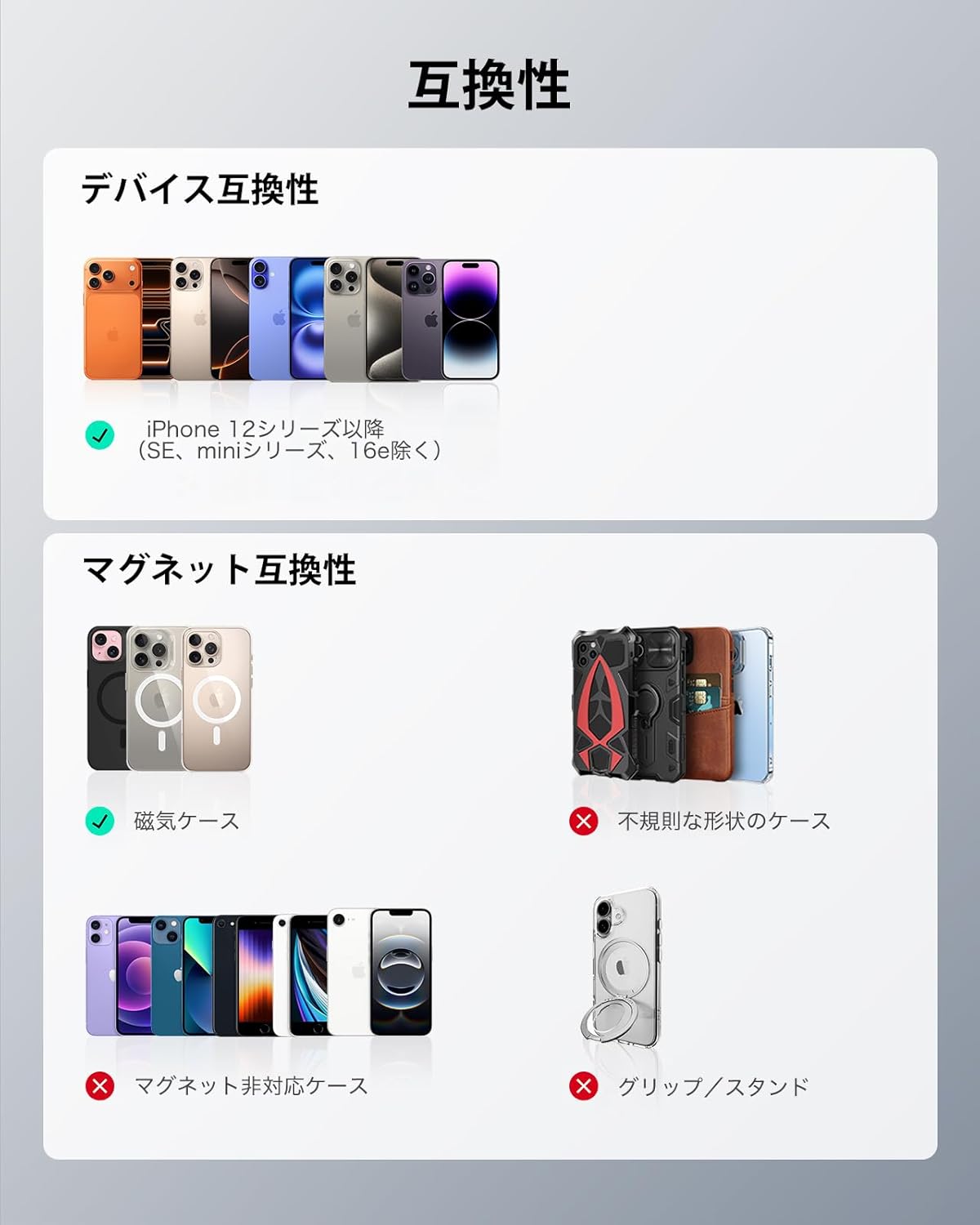 カード5枚収納可能 Classicマグネットウォレットスタンド ミッドナイトブラック  Product type