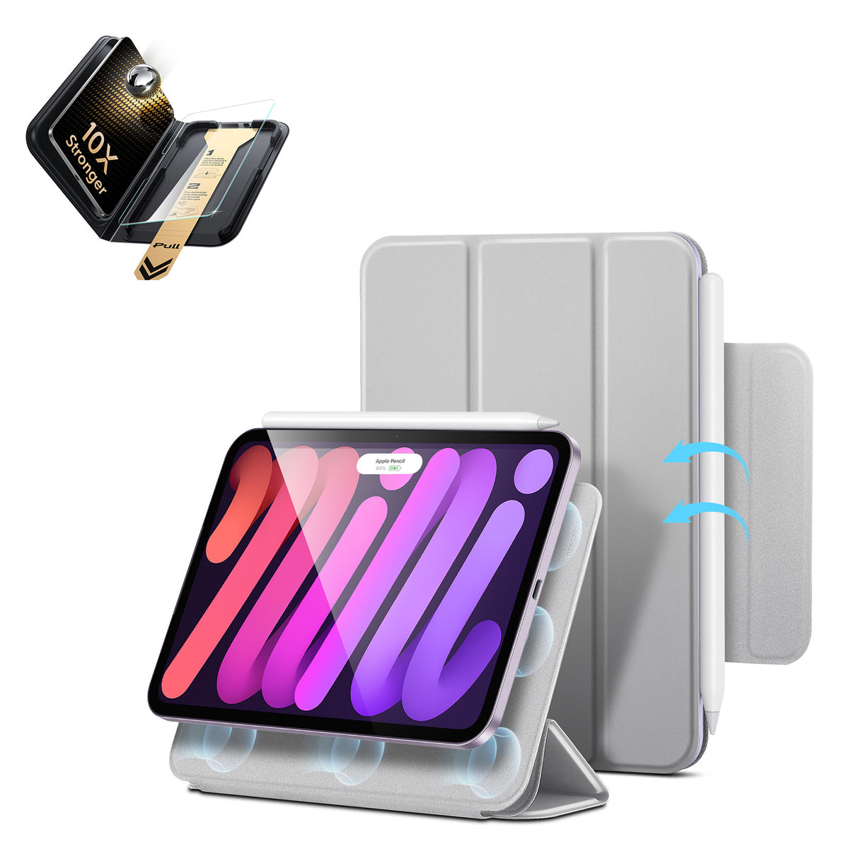 iPad mini (A19 Pro)用 Rebound マグネット究極保護セット - グレー  Product type