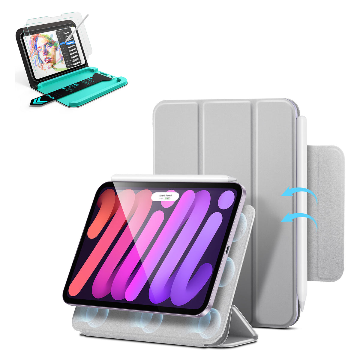 iPad mini (A19 Pro)用 Rebound マグネット 書き込み向け保護セット - グレー  Product type