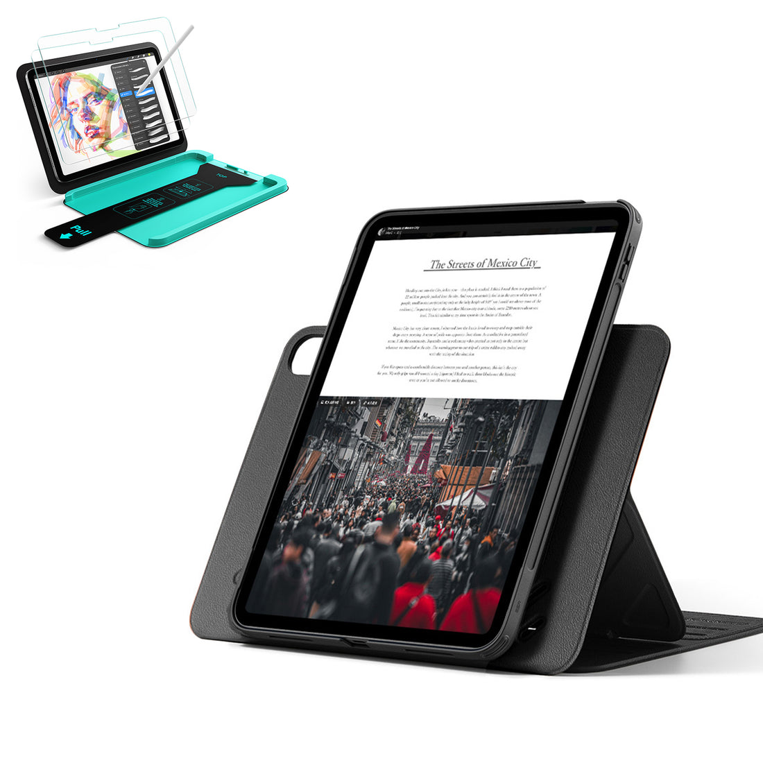 iPad 11" (A16) 2025 Bundle Shift Magnetic Case & Armorite® Paper-Feel Protection - Black  Product type