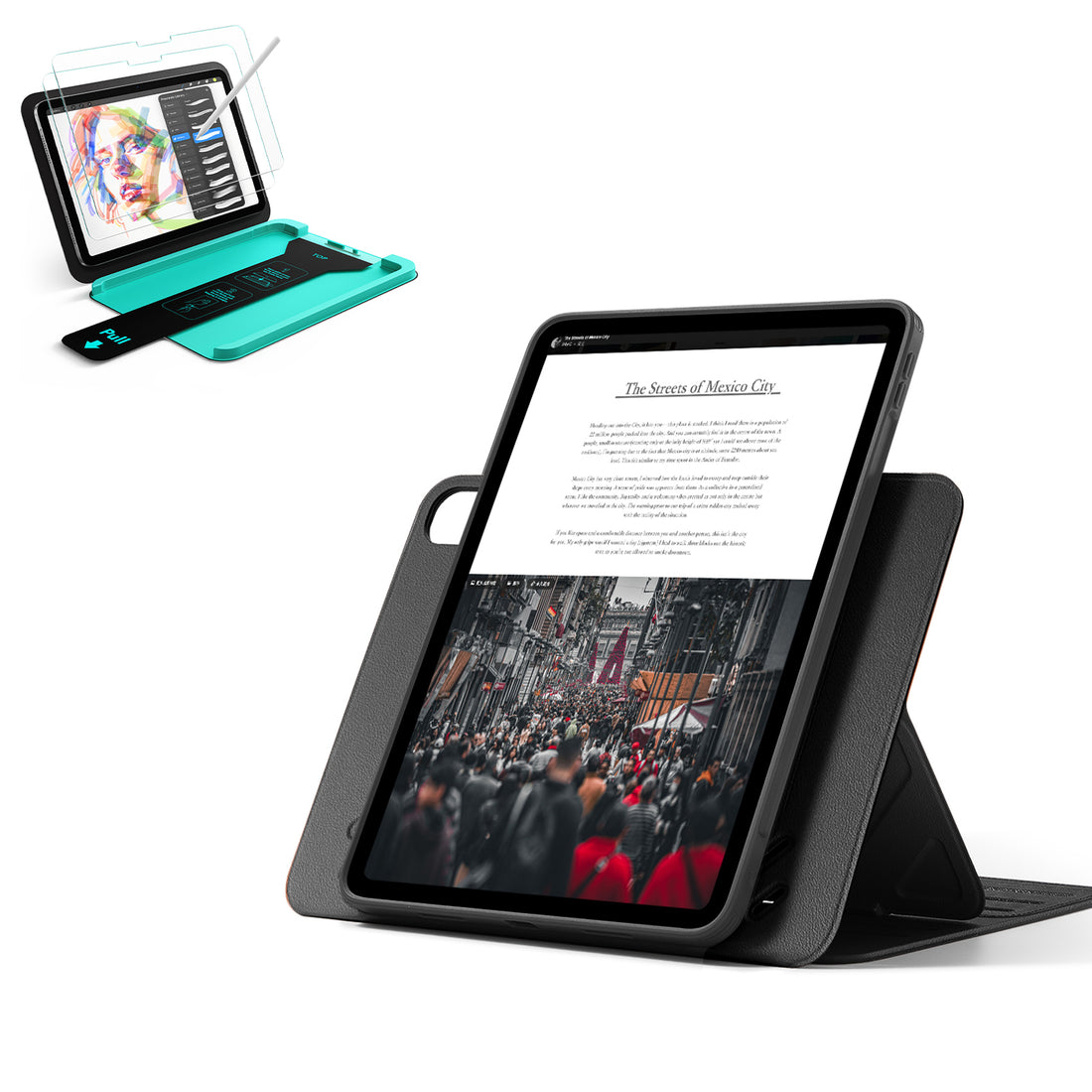 iPad Air 13" (M4) 2026 Bundle Shift Magnetic Case & Armorite® Paper-Feel Protection - Black  Product type