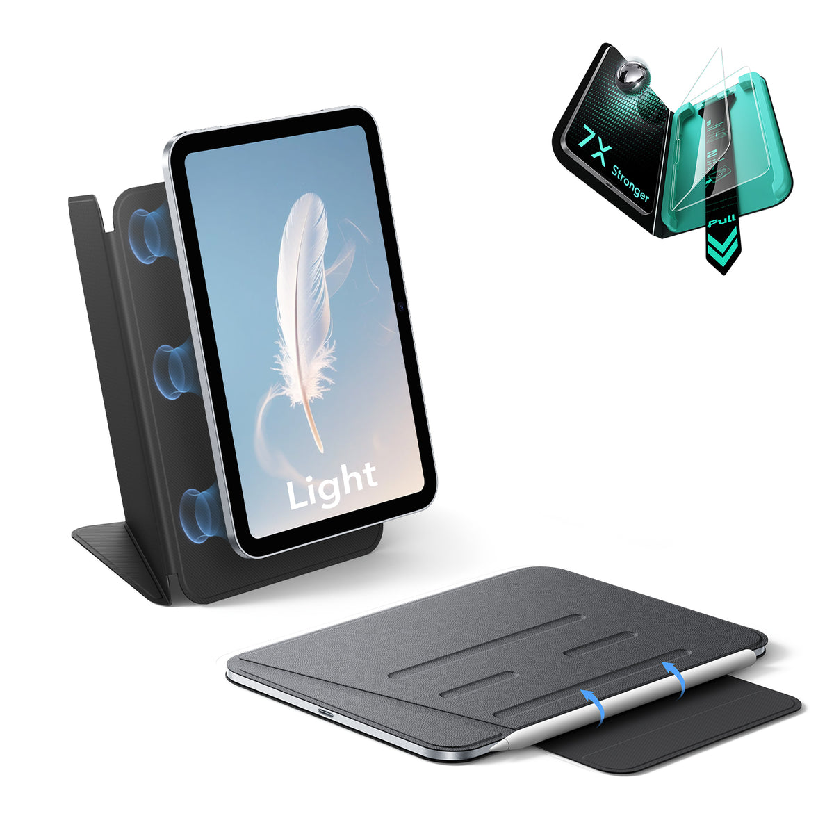 iPad mini (A19 Pro)用 AirStance マグネット保護セット - ブラック  Product type