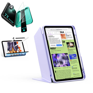 iPad Air 11" (M4) 2026 Bundle Flip Magnetic Case with Pencil Holder, Paper-Feel Magnetic & Armorite® Protection - Light Purple  Product type