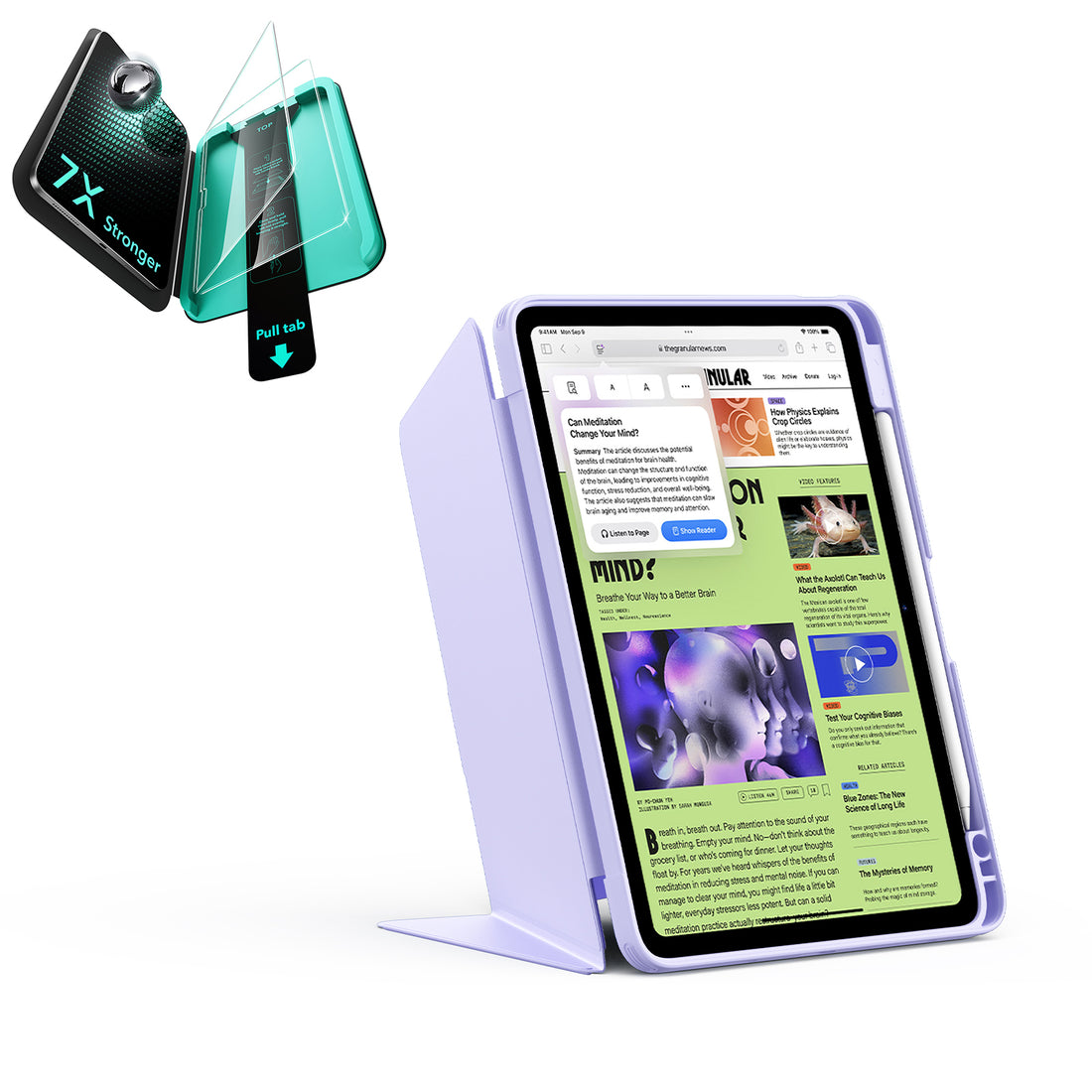 iPad Air 11" (M4) 2026 Bundle Flip Magnetic Case with Pencil Holder & Armorite® Protection - Light Purple  Product type