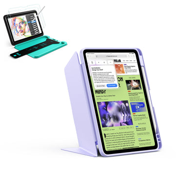 iPad Air 11" (M4) 2026 Bundle Flip Magnetic Case with Pencil Holder & Armorite® Paper-Feel Protection - Light Purple  Product type