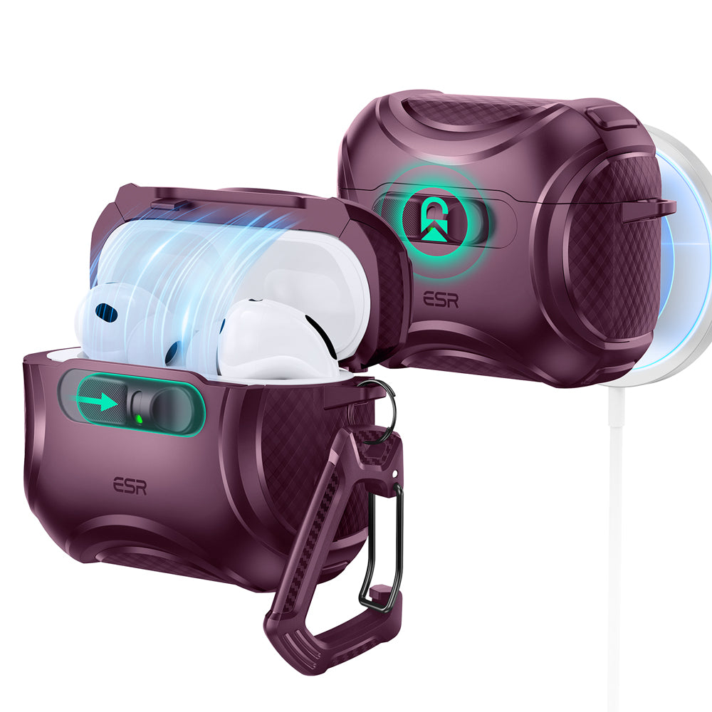 AirPods Pro 3 Cyber フリックロック™ マグネットケース - ディープバーガンディ