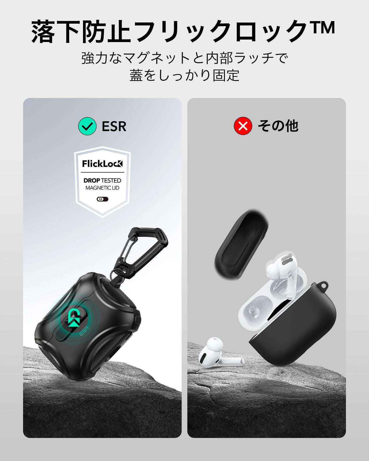 AirPods Pro 3 Cyber FlickLock Magnetic Case - Black  Product type