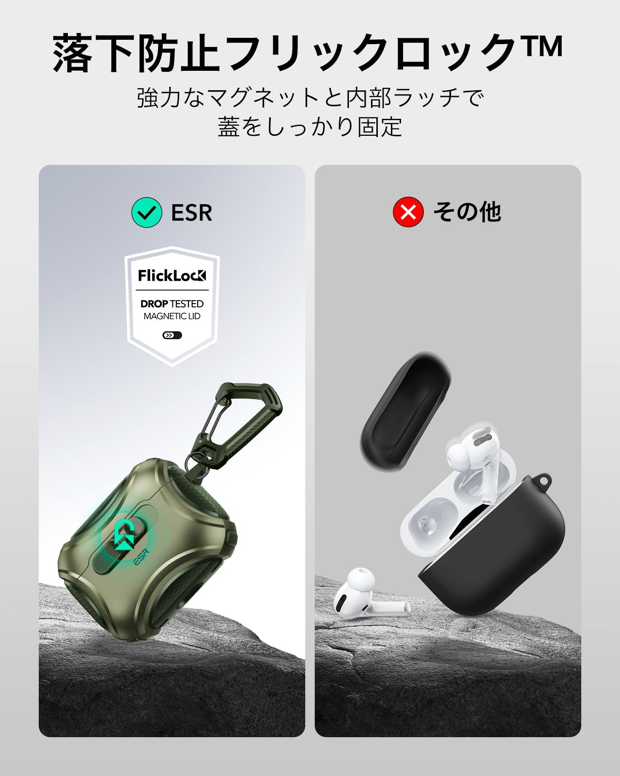 AirPods Pro 3 Cyber FlickLock Magnetic Case - Army Green  Product type