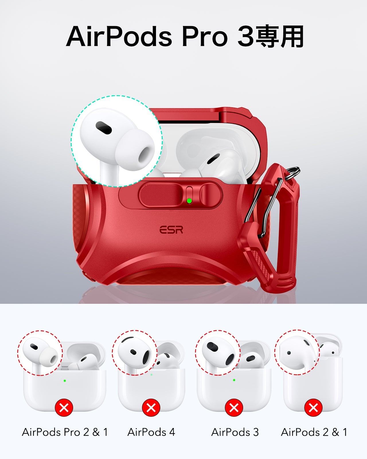 AirPods Pro 3 Cyber FlickLock Magnetic Case - Dark Red  Product type