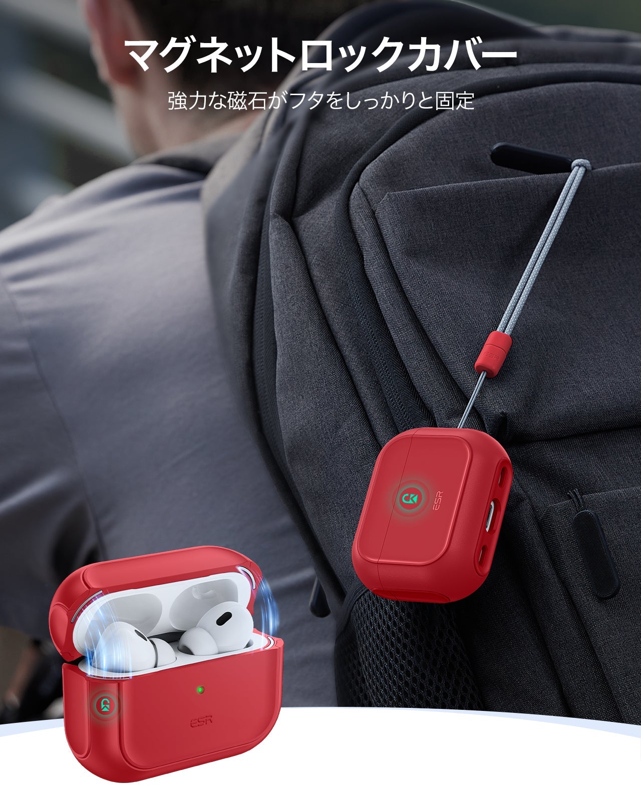 AirPods Pro 3 Orbit Hybird Magnetic Case - Dark Red  Product type