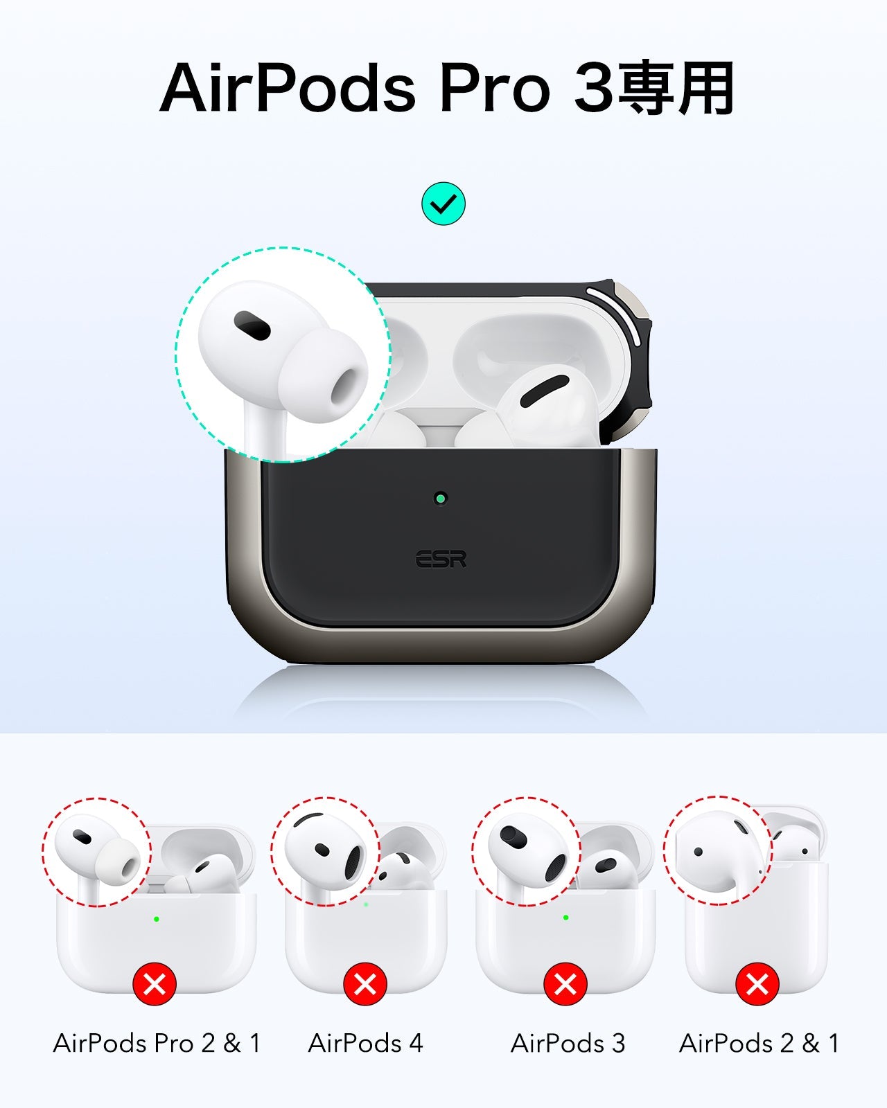 AirPods Pro 3 耐衝撃マグネット式 MagSafeケース｜ESR Oribt